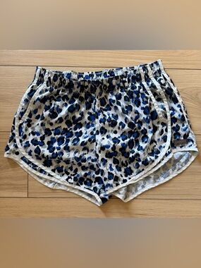 Calvin Klein Blue and Black Leopard Print Athletic Shorts